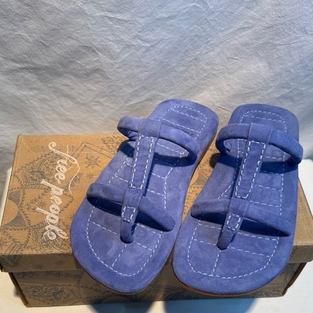 Free People Purple Suede Toe-Loop Sandals